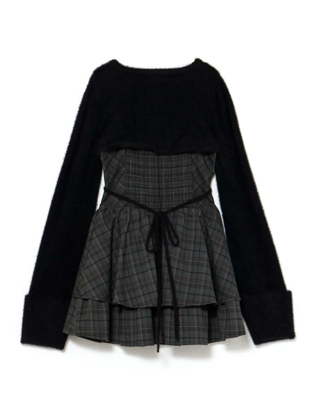 【BUBBLES】オープンネックギャザーワンピース