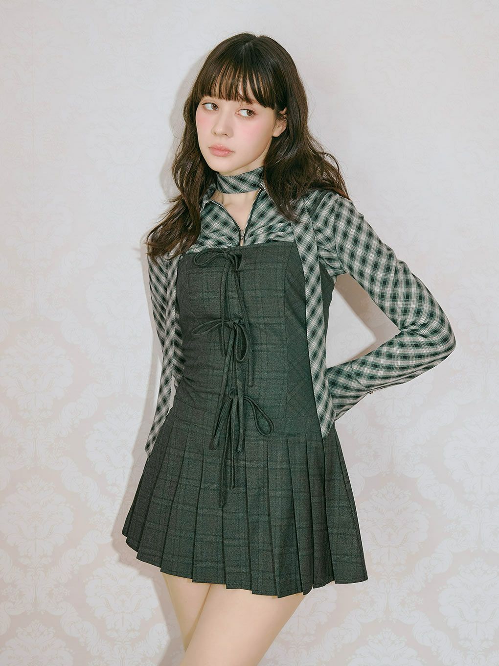 【BUBBLES】リボンプリーツキャミワンピース