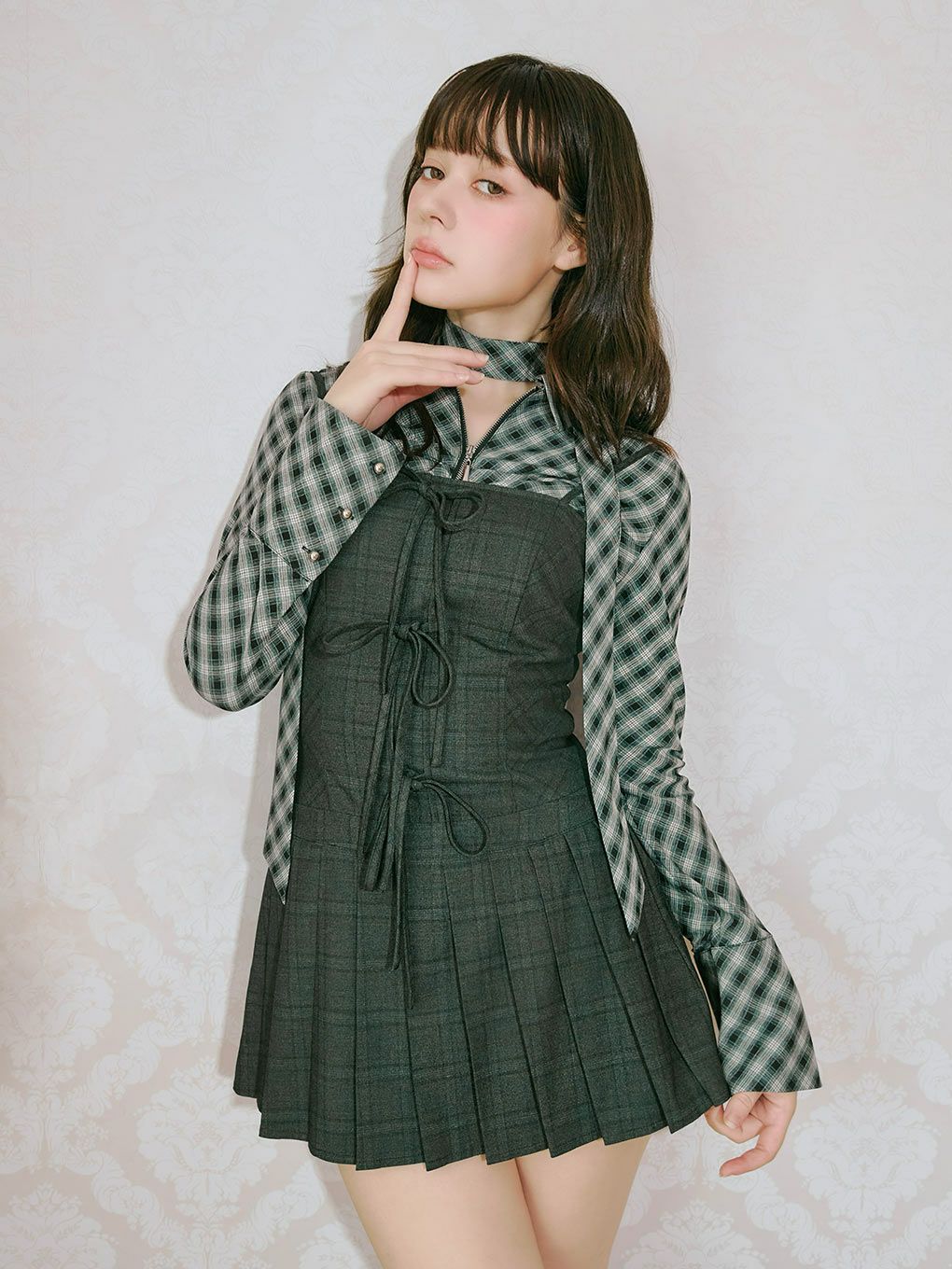 【BUBBLES】リボンプリーツキャミワンピース