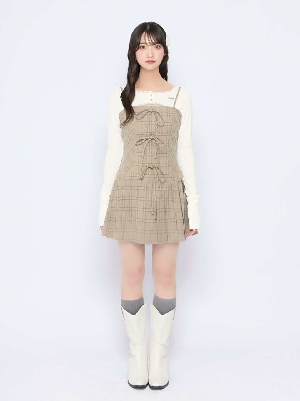 【BUBBLES】リボンプリーツキャミワンピース