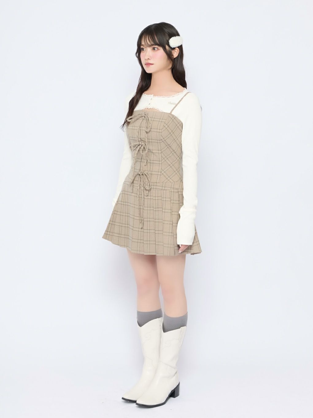 【BUBBLES】リボンプリーツキャミワンピース