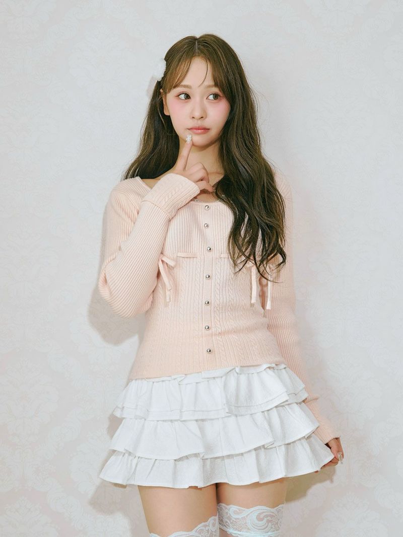 BUBBLES リボンケーブルニットトップス BUBBLES】リボンケーブルニットトップス | sparkling mall online store