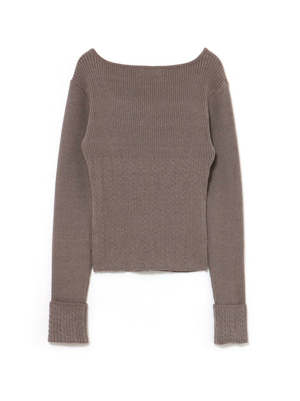 【BUBBLES】リボンケーブルニットトップス