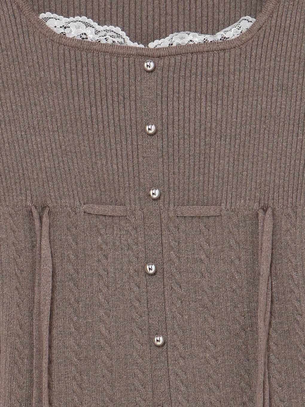 【BUBBLES】リボンケーブルニットトップス