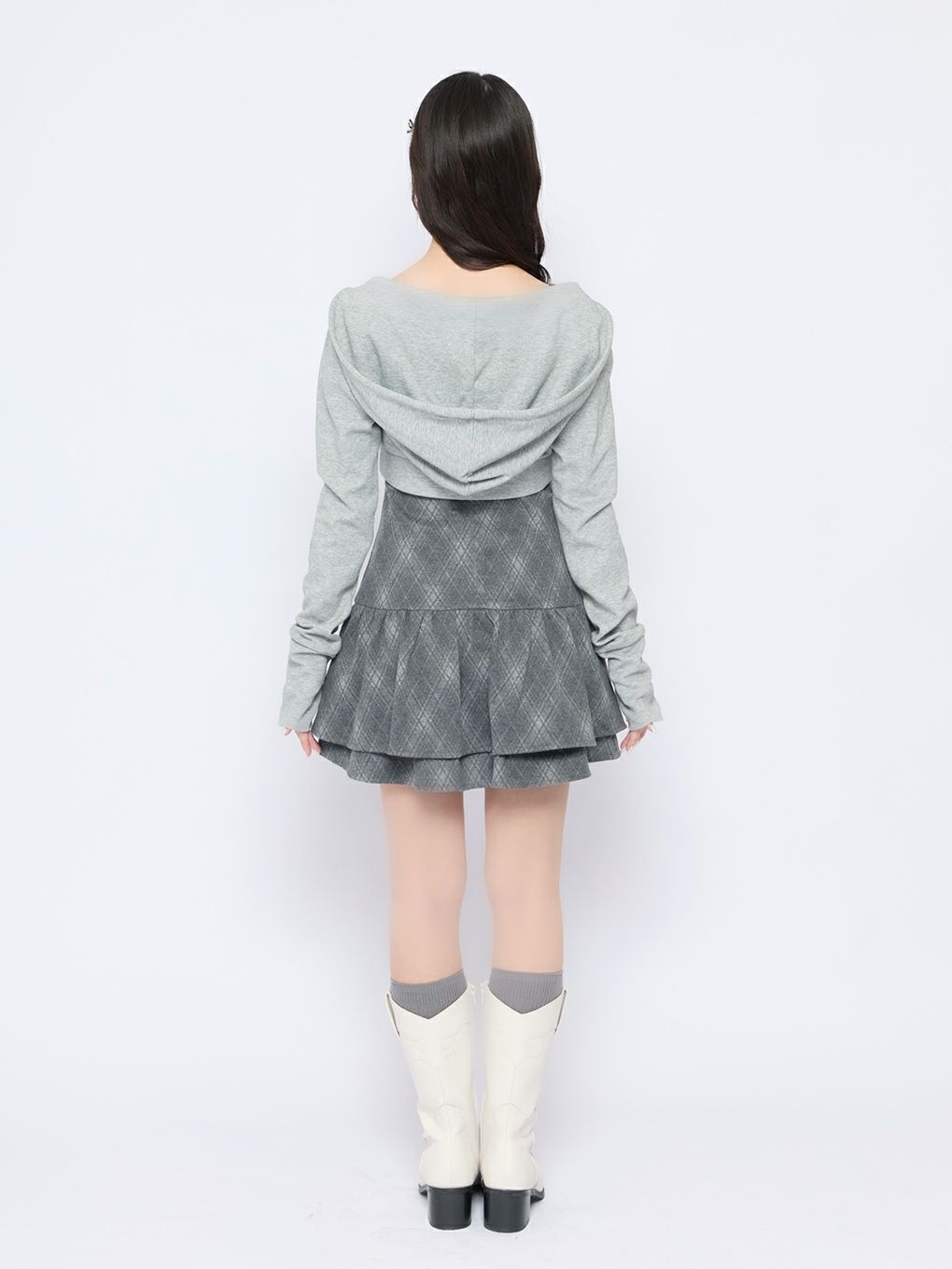 【BUBBLES】チェックパーカーワンピース