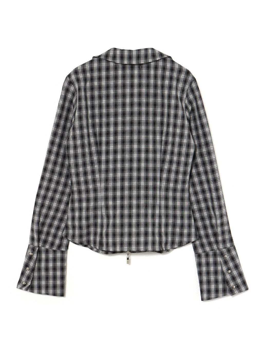 【BUBBLES】フロントジップシャツブラウス