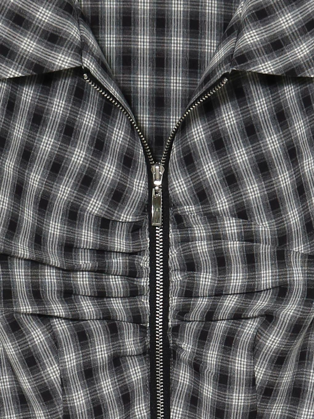 【BUBBLES】フロントジップシャツブラウス