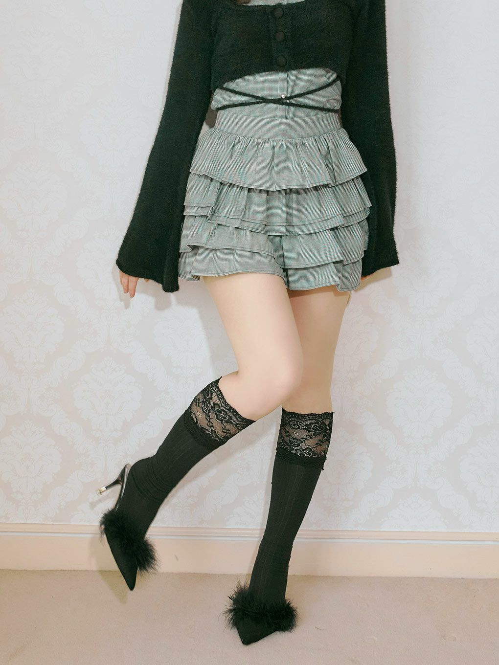 【BUBBLES】フリルパターンスカパン