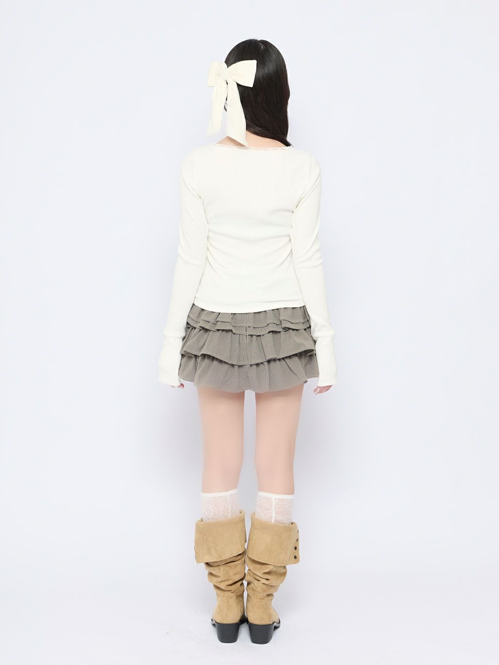 BUBBLES】オープンネックリブトップス | sparkling mall online store