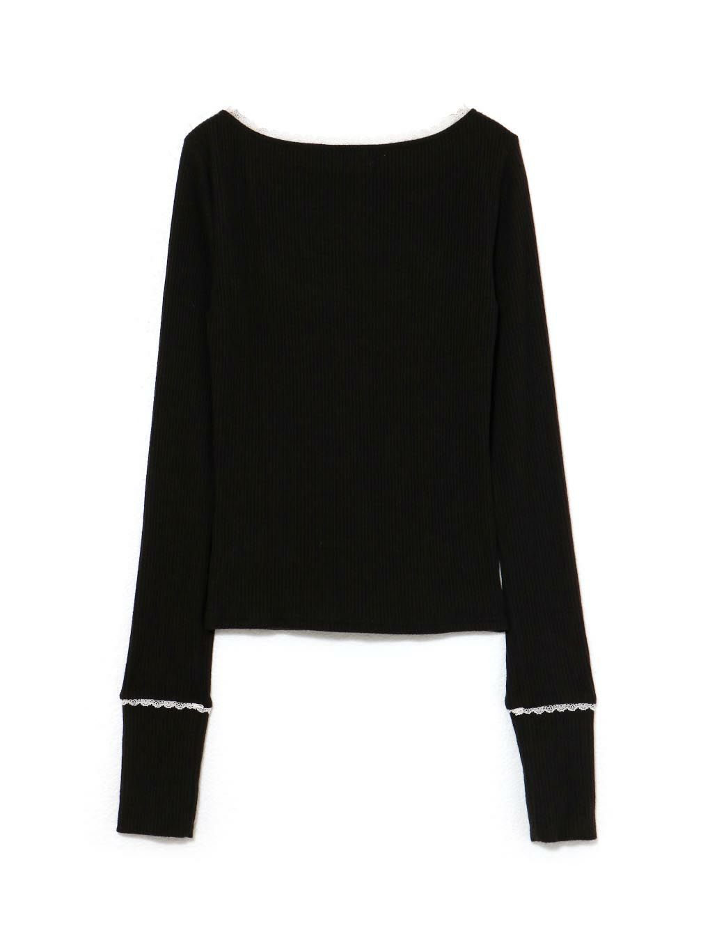 【BUBBLES】オープンネックリブトップス