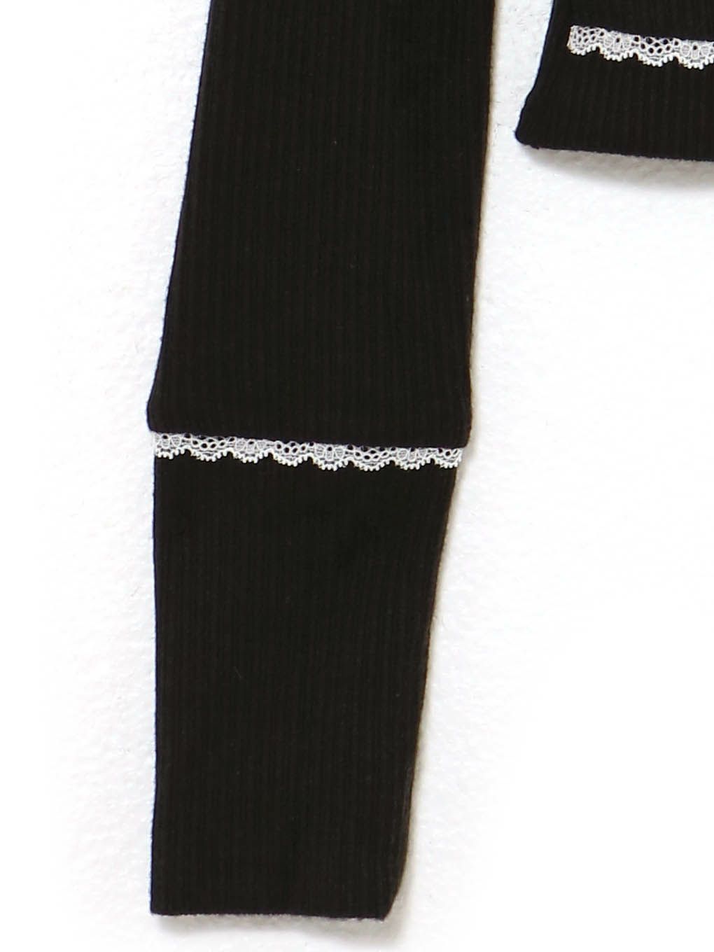 【BUBBLES】オープンネックリブトップス