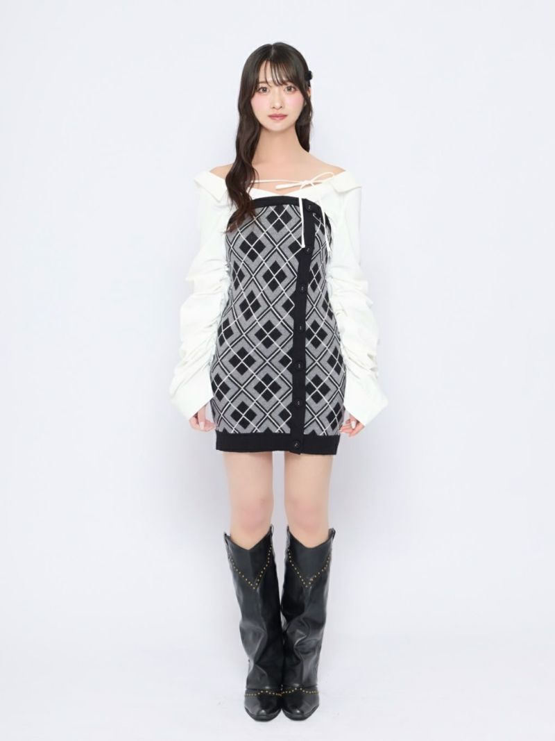 bubbles ルーズシャツニットワンピース バブルス BUBBLES】ルーズシャツニットワンピース | sparkling mall online store