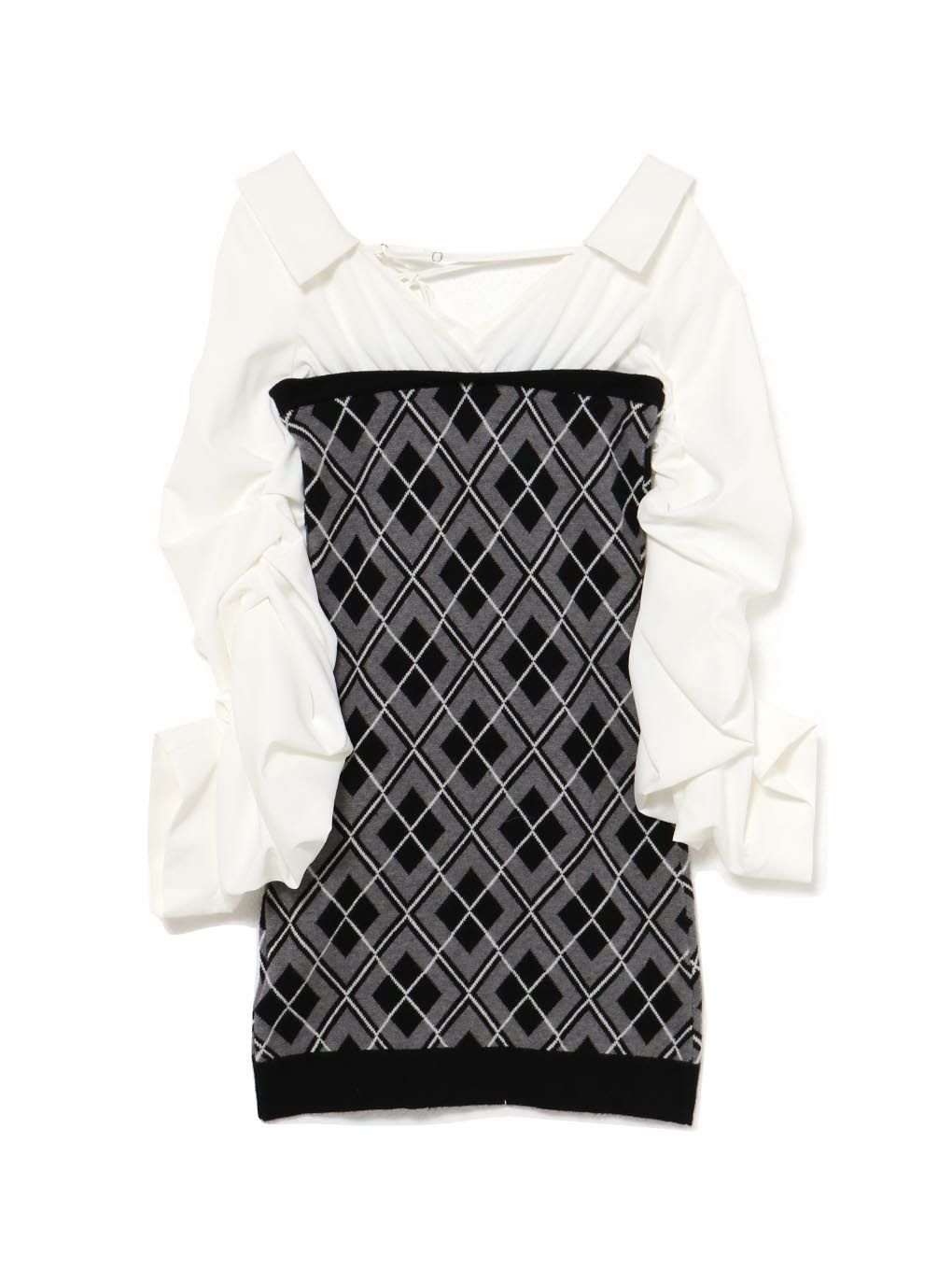 【BUBBLES】ルーズシャツニットワンピース