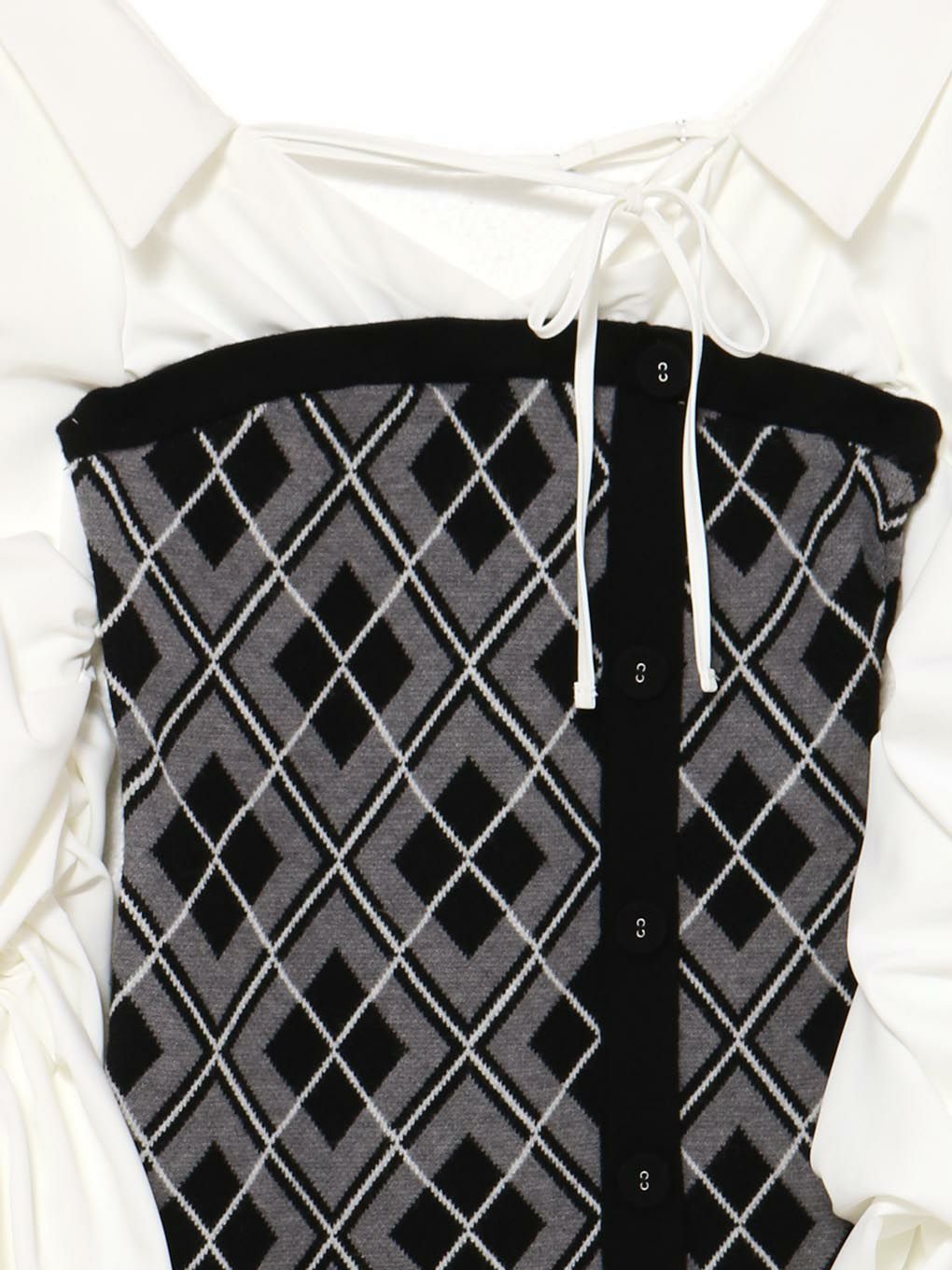 【BUBBLES】ルーズシャツニットワンピース