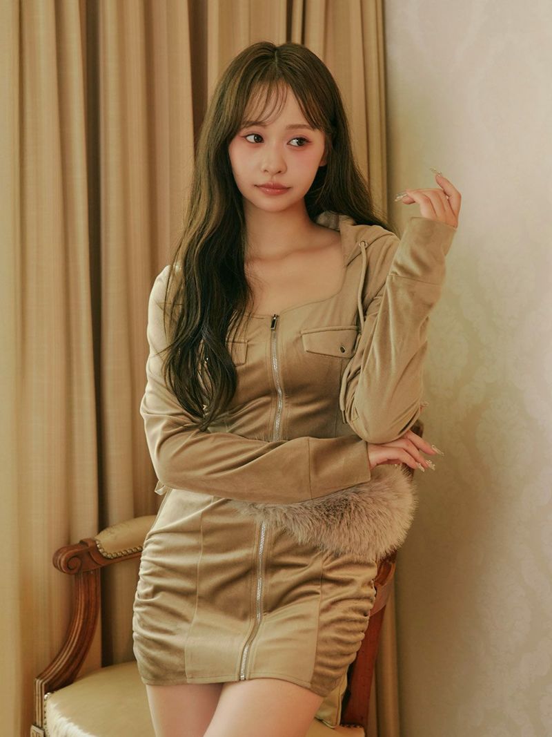 BUBBLES】ファーベルベットワンピース | sparkling mall online store