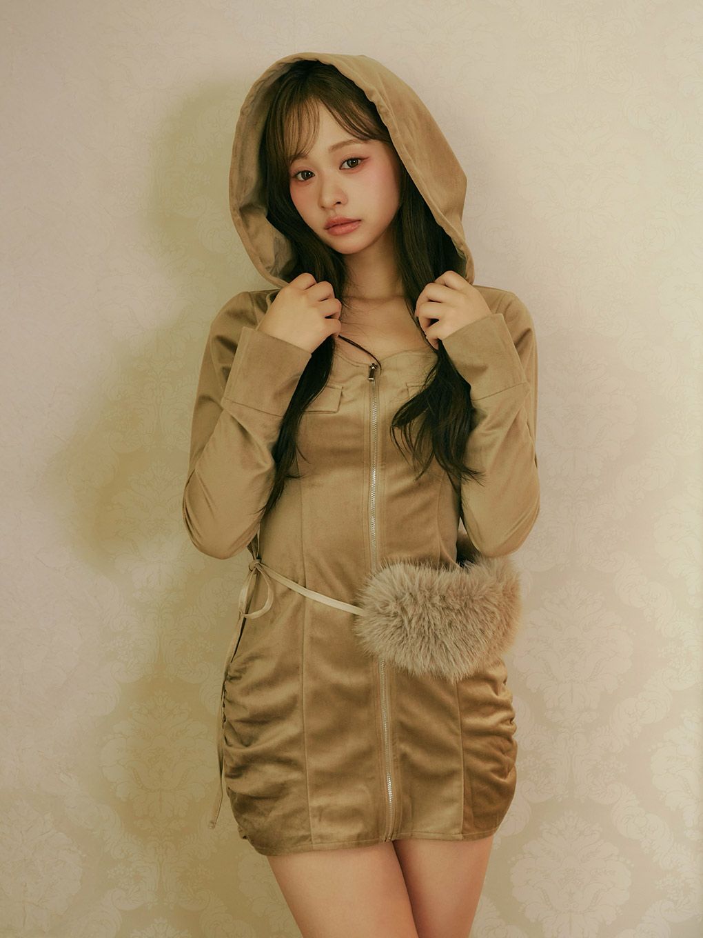 【BUBBLES】ファーベルベットワンピース