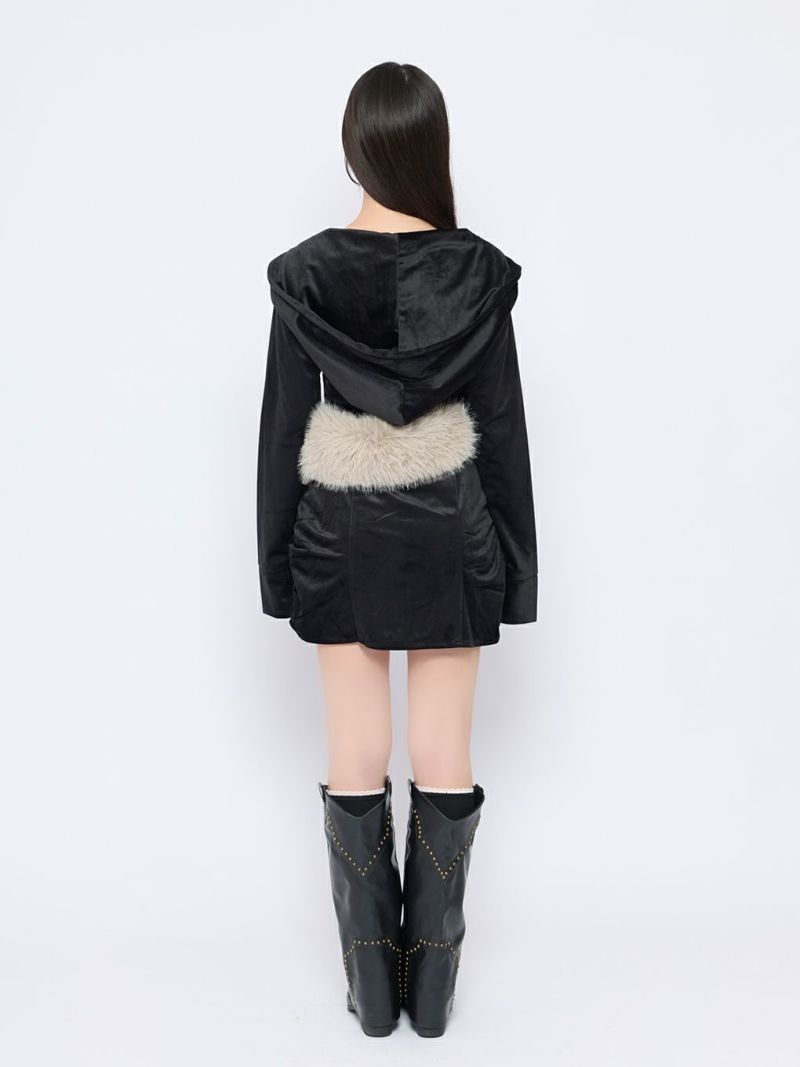 bubbles ファーベルベットワンピース BUBBLES】ファーベルベットワンピース | sparkling mall online store