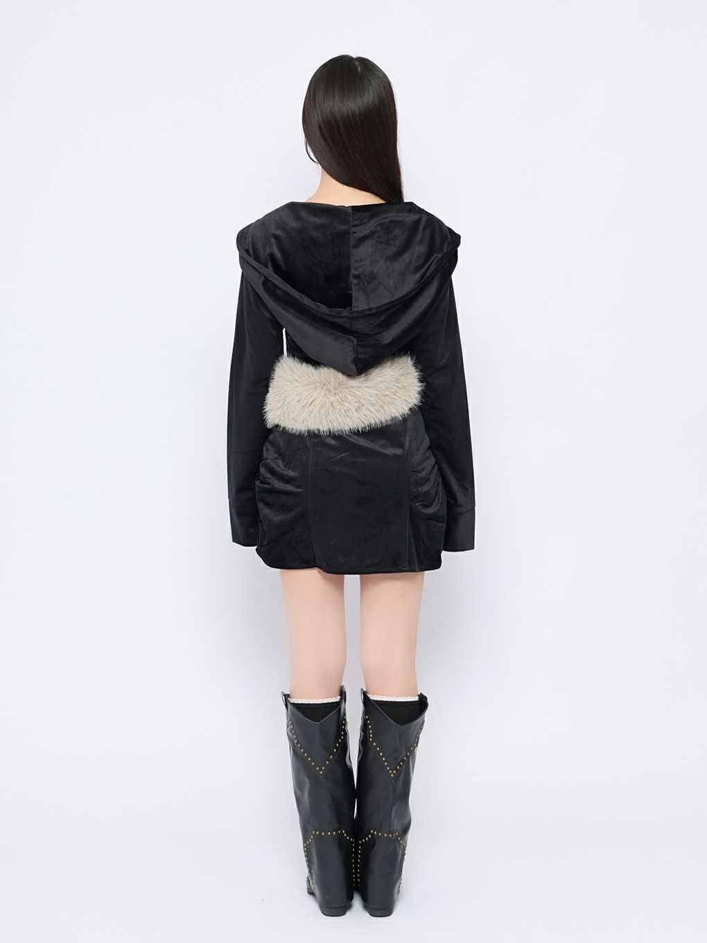 【BUBBLES】ファーベルベットワンピース