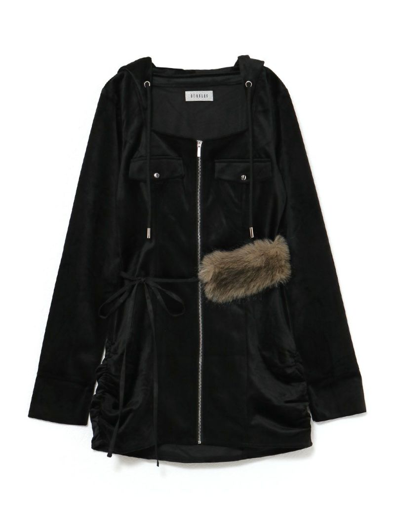 bubbles ファーベルベットワンピース BUBBLES】ファーベルベットワンピース | sparkling mall online store