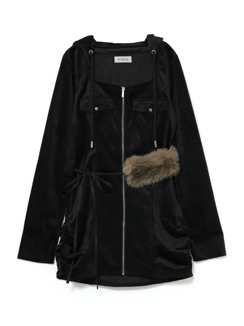 【BUBBLES】ファーベルベットワンピース