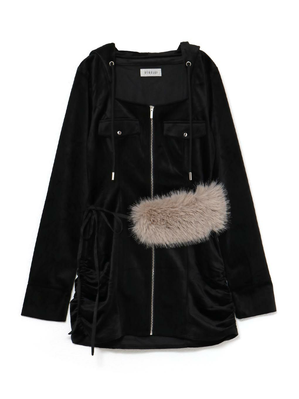 【BUBBLES】ファーベルベットワンピース