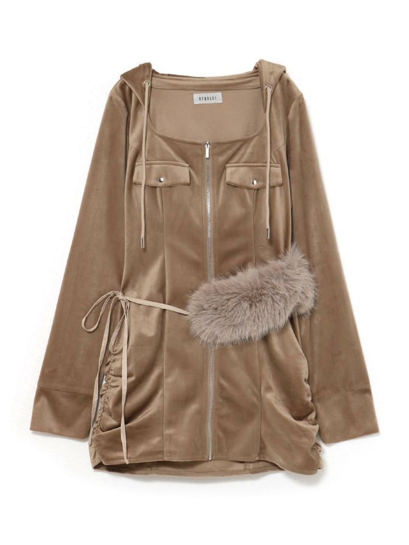 BUBBLES】ファーベルベットワンピース | sparkling mall online store