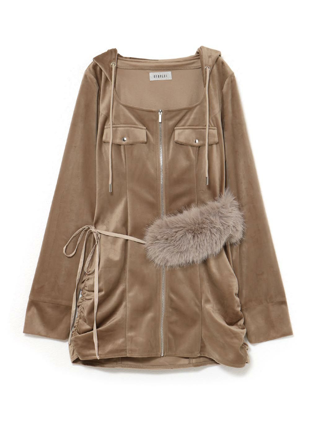 【BUBBLES】ファーベルベットワンピース