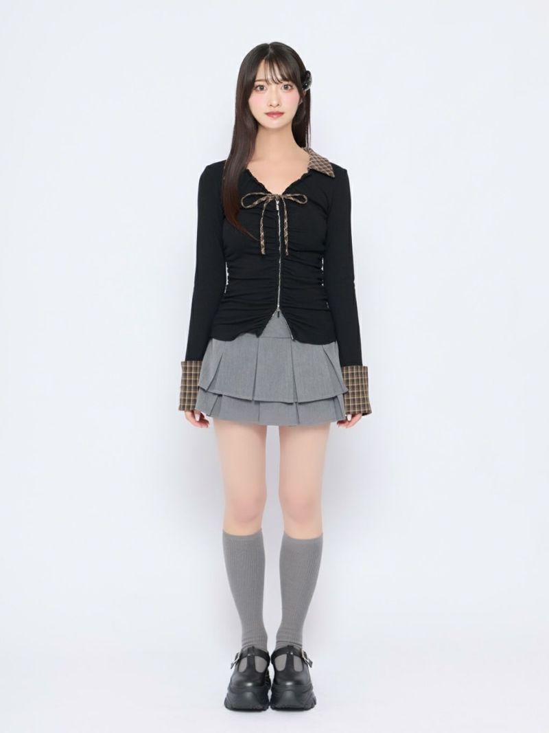 BUBBLES】ギャザーリボンシャツトップス | sparkling mall online store