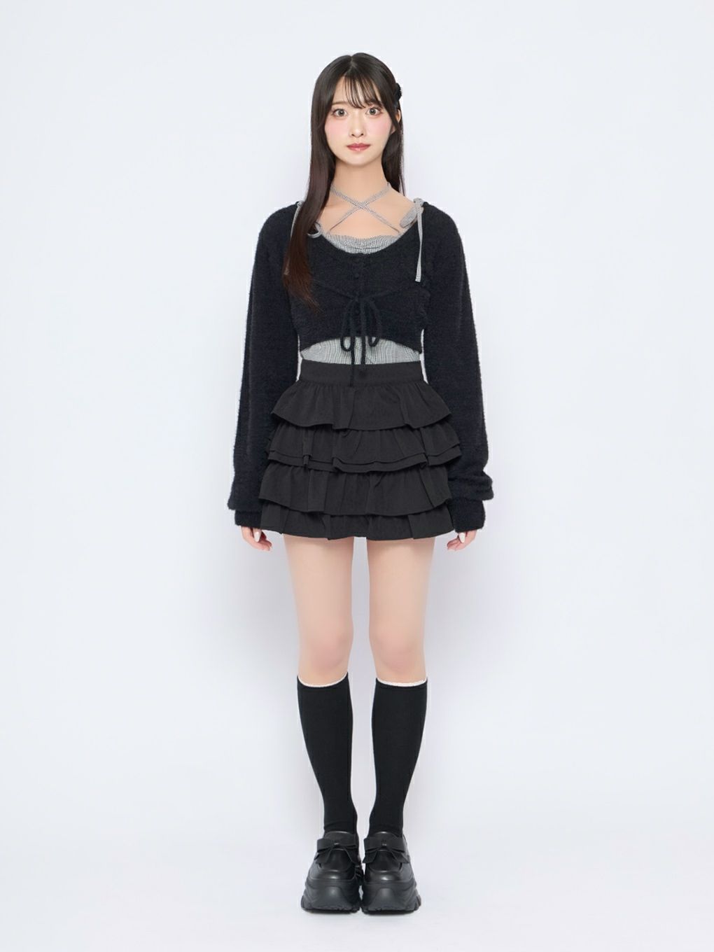 【BUBBLES】チェックリボンアンサンブル