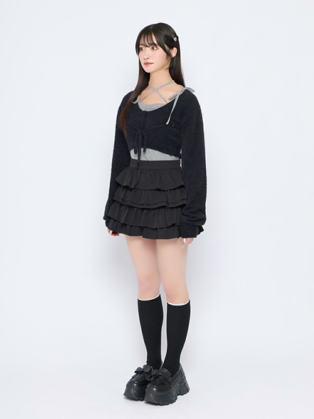 【BUBBLES】チェックリボンアンサンブル