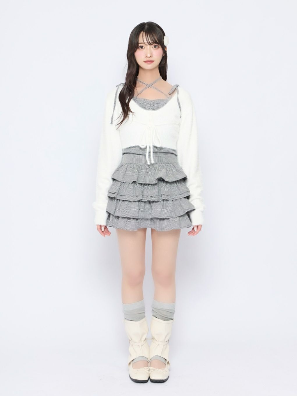 【BUBBLES】チェックリボンアンサンブル