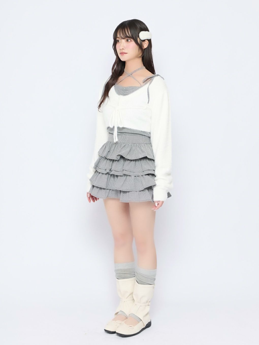 【BUBBLES】チェックリボンアンサンブル