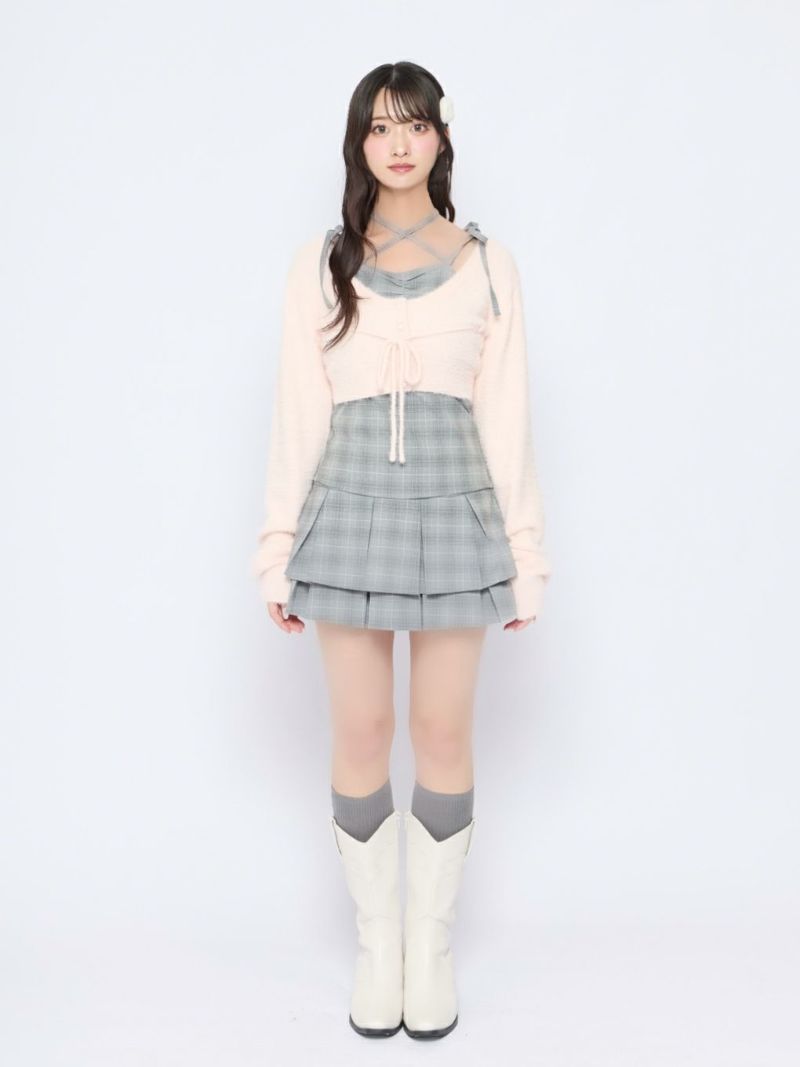 bubbles チェックリボンアンサンブル　ホワイト BUBBLES】チェックリボンアンサンブル | sparkling mall online store