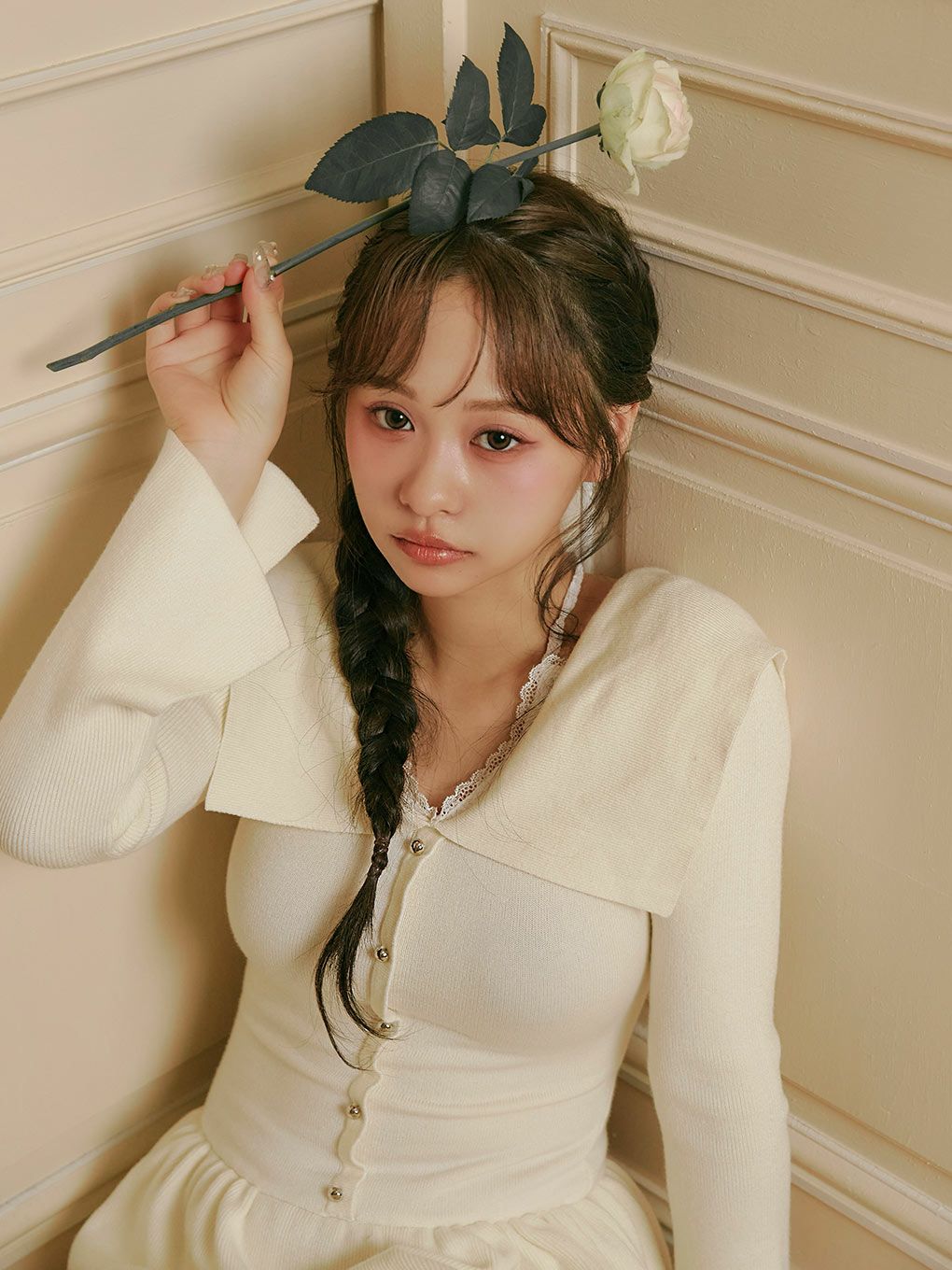 【BUBBLES】レイヤードフレアニットワンピース