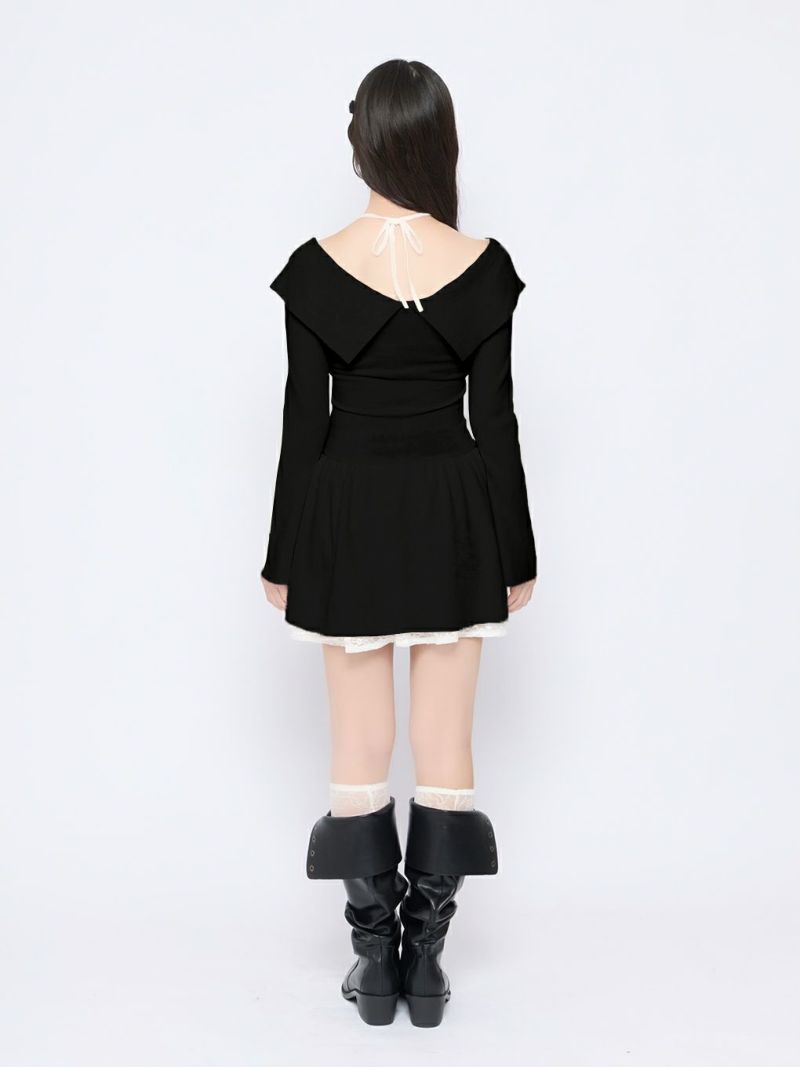 BUBBLES】レイヤードフレアニットワンピース | sparkling mall online