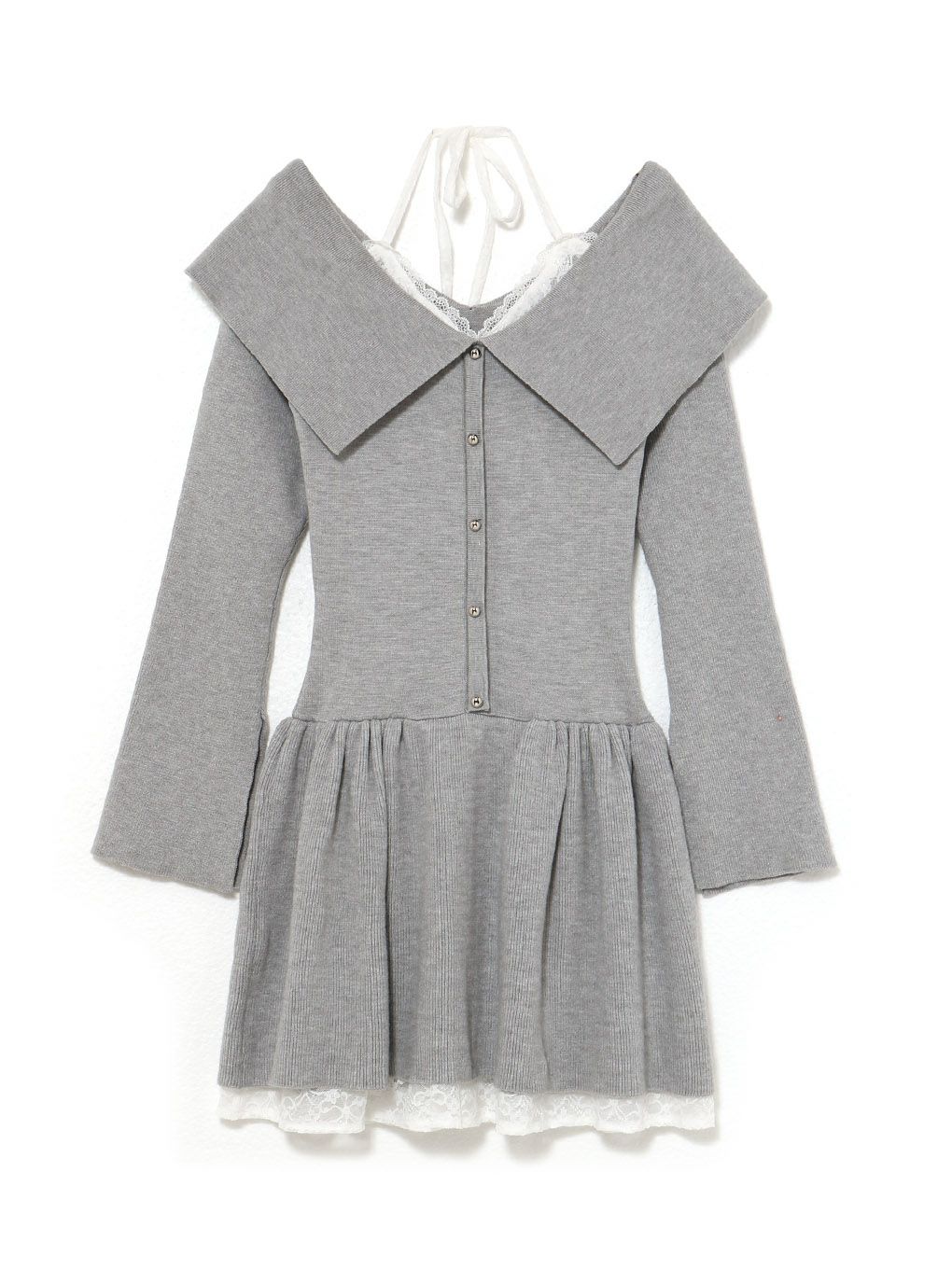 【BUBBLES】レイヤードフレアニットワンピース