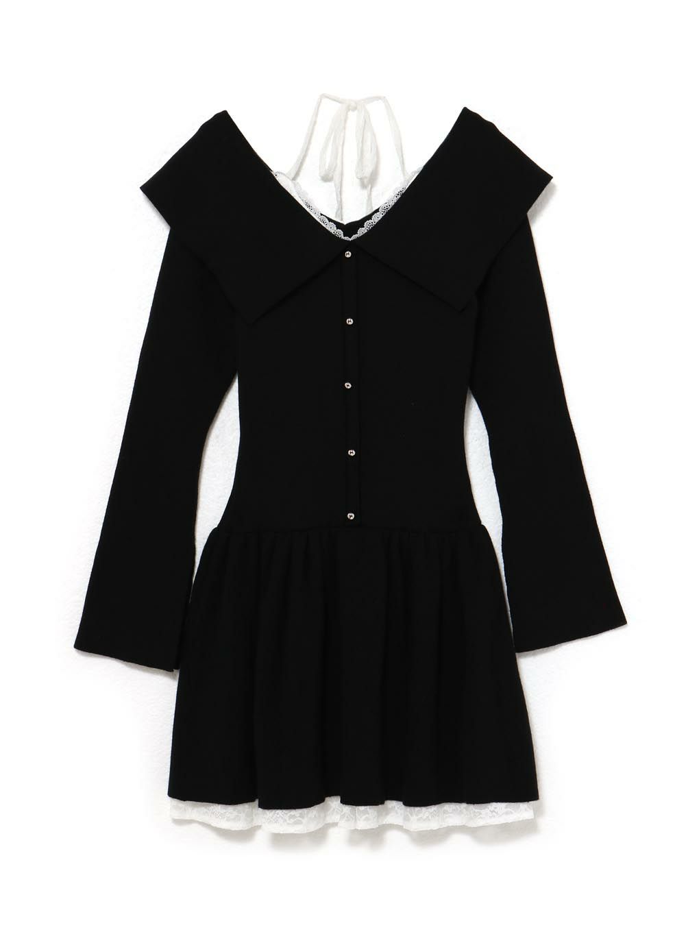 【BUBBLES】レイヤードフレアニットワンピース