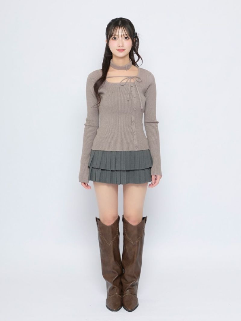 BUBBLES】チョーカーボタンニットトップス | sparkling mall online store