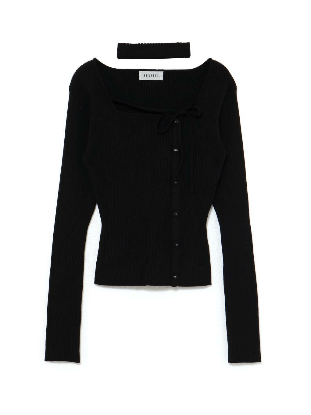【BUBBLES】チョーカーボタンニットトップス