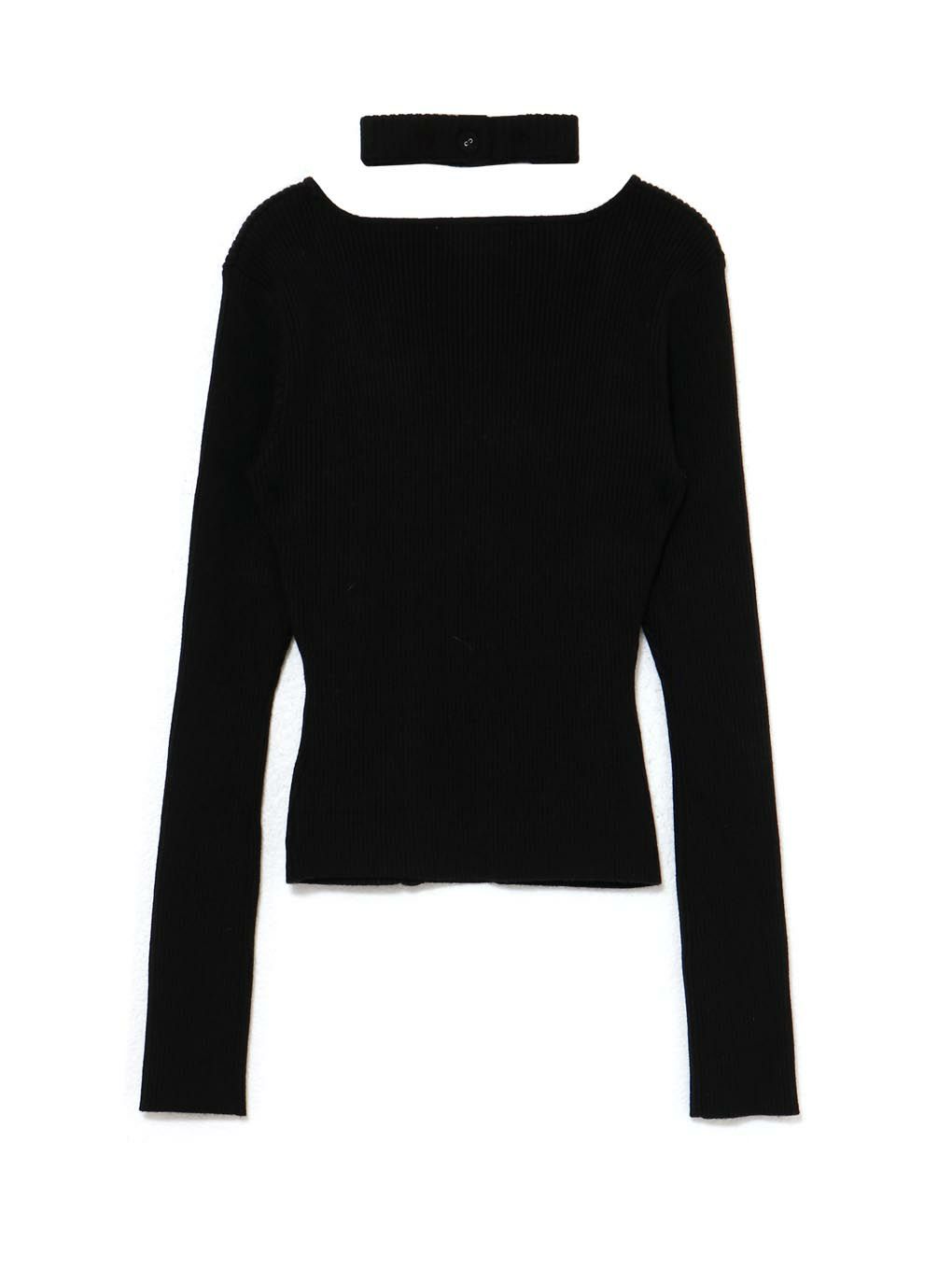 【BUBBLES】チョーカーボタンニットトップス