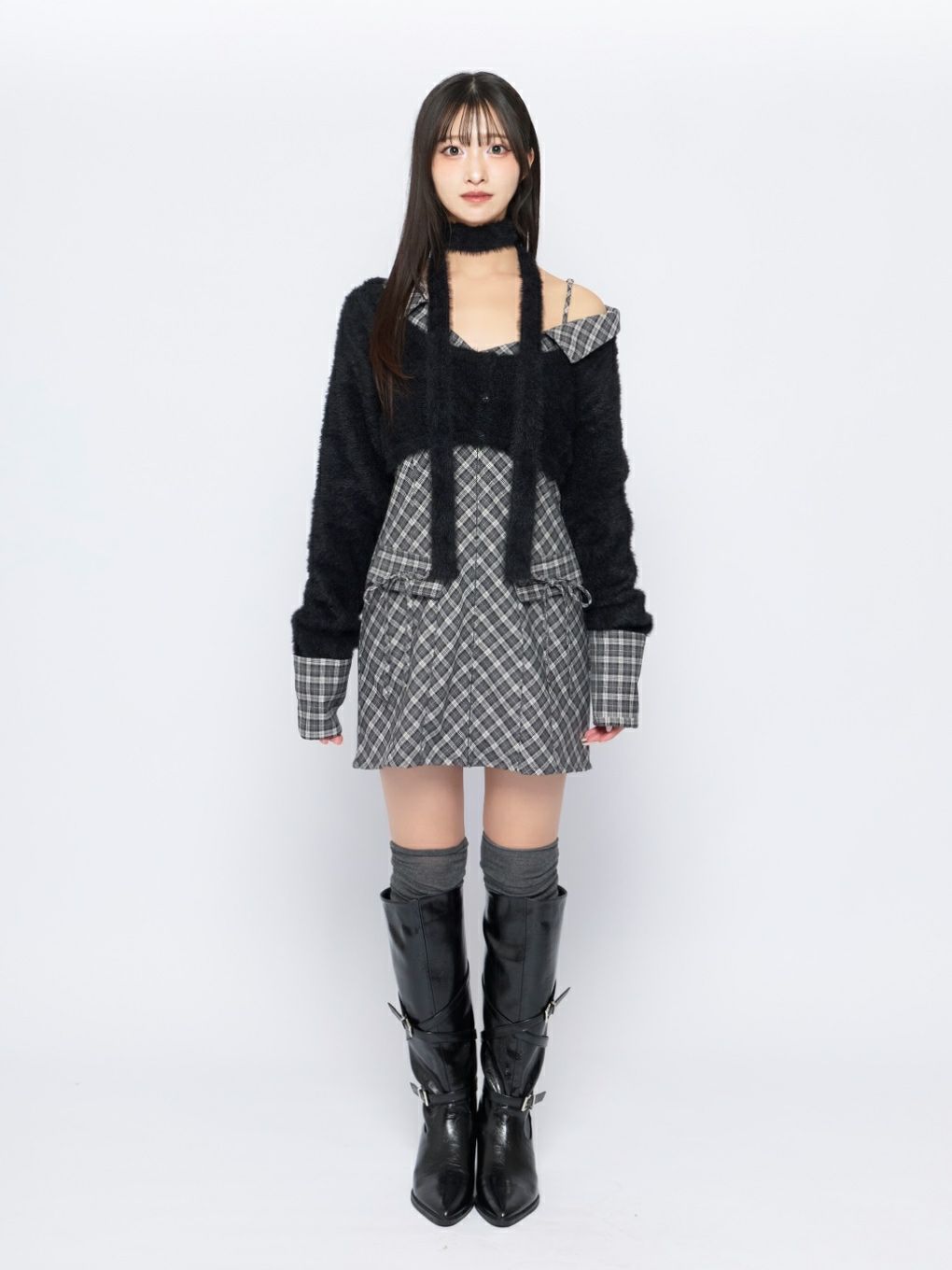 【BUBBLES】レイヤードシャツワンピース