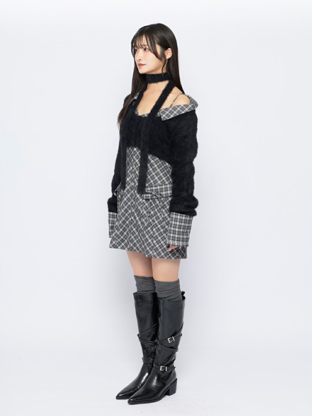 【BUBBLES】レイヤードシャツワンピース