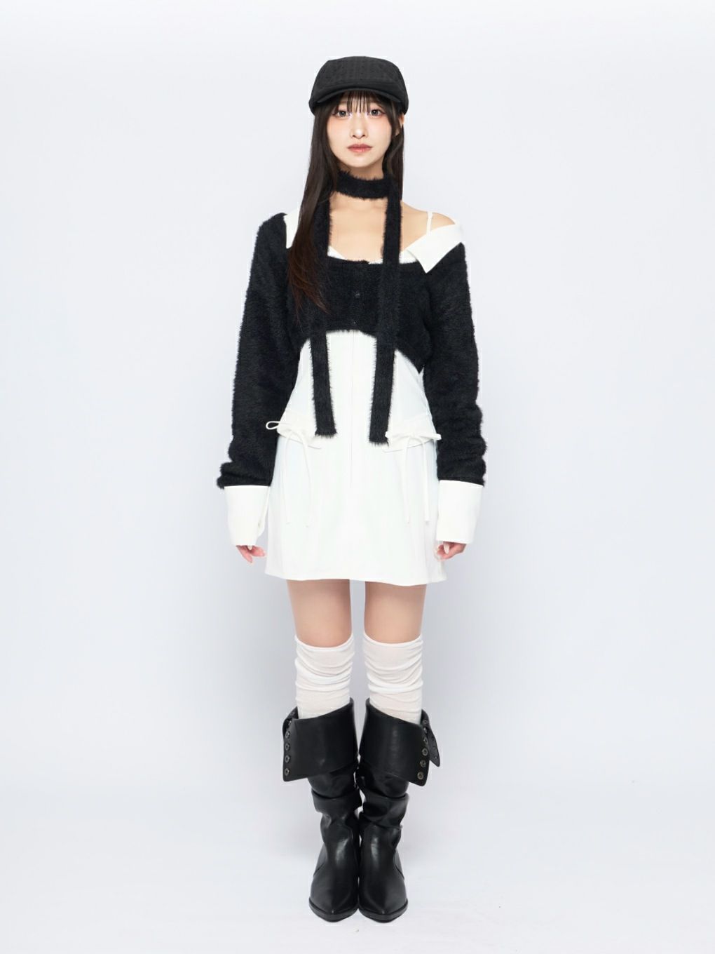 【BUBBLES】レイヤードシャツワンピース