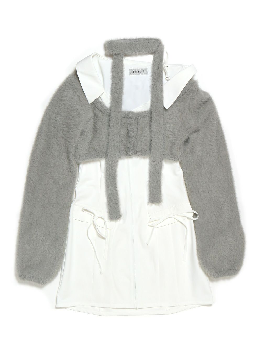 【BUBBLES】レイヤードシャツワンピース