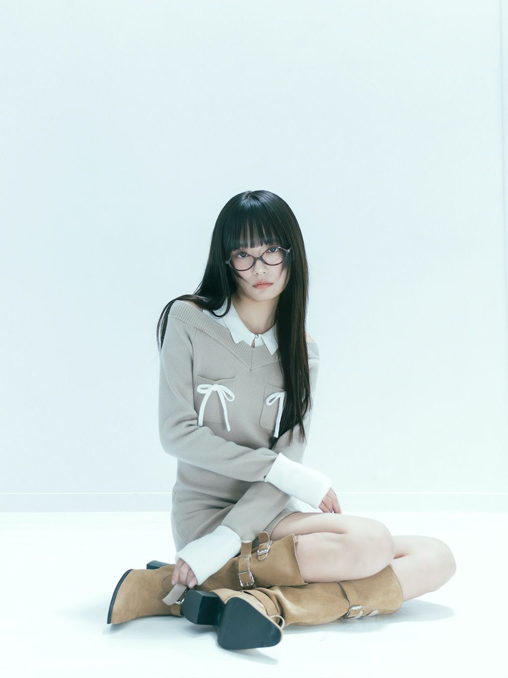 【BUBBLES】スクールガールニットワンピース