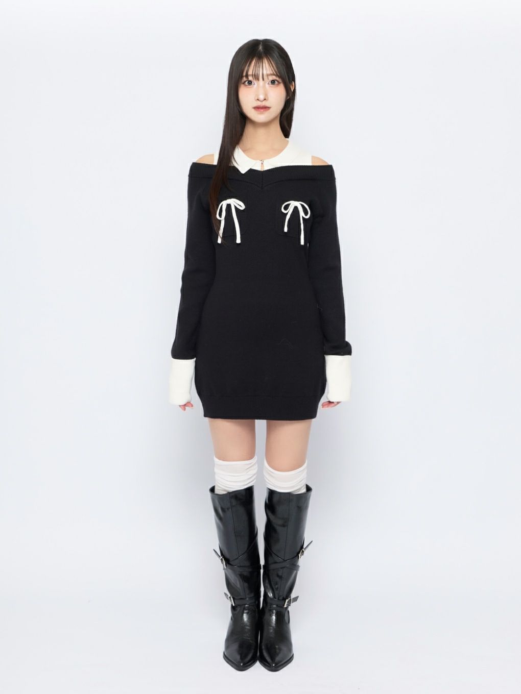 【BUBBLES】スクールガールニットワンピース