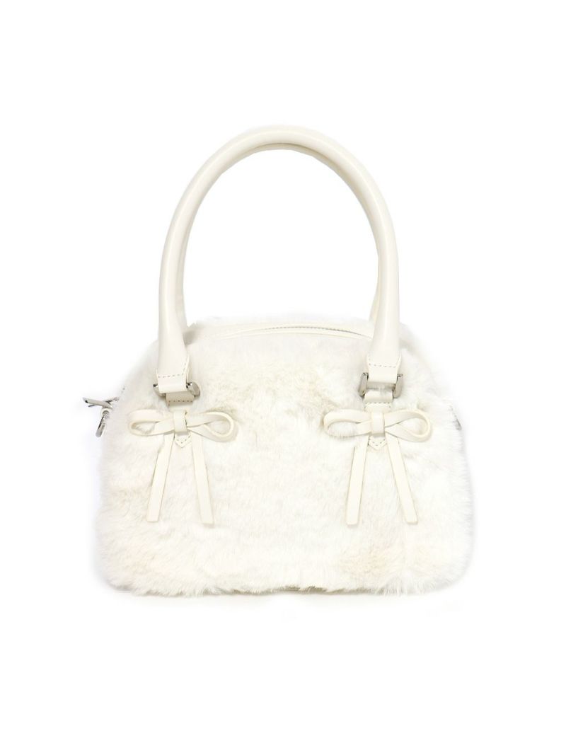 a*n様 新作美品試着のみ♡ 完売品♡BUBBLESリボンファーバッグ♡ホワイト BUBBLES】リボンファーバッグ | sparkling mall online store