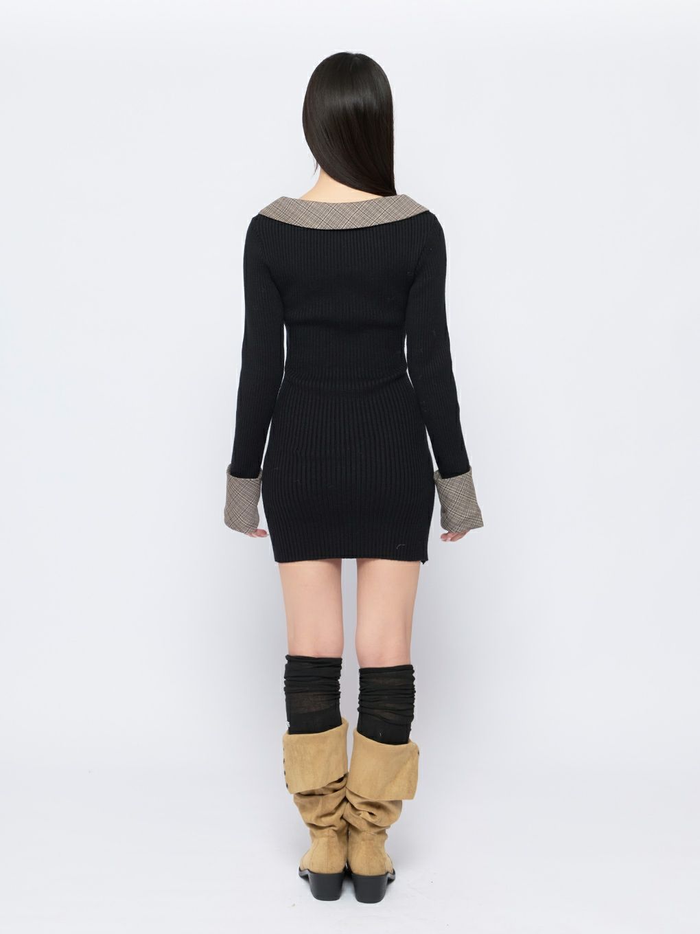 【BUBBLES】フロントジップニットワンピース