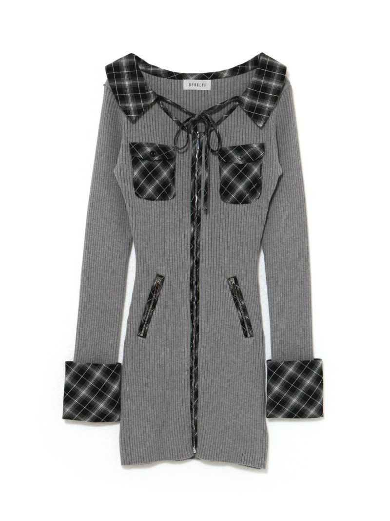 BUBBLES】フロントジップニットワンピース | sparkling mall online store