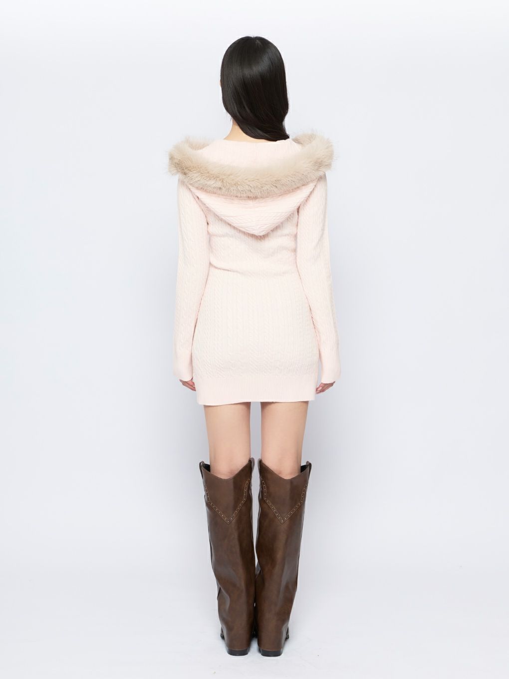  【BUBBLES】ケーブルニットワンピース